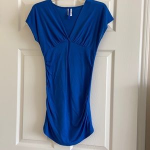 Deep V Short Sleeve Ruched Tunic